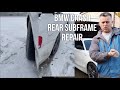 BMW 1 Series Rear Suspension Bent Damaged, Bashed Kerb In Snow, How To Repair, & Fit Gravity Arms