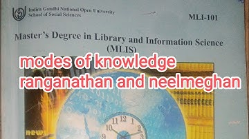 formation modes of knowledge ranganathan and neelmeghan unit 4 mli 101