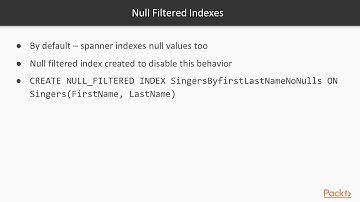 Google Cloud Spanner Essentials : Secondary Indexes | packtpub.com