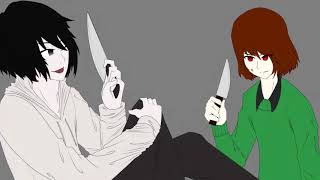 jeff the killer x   jane.nina,alice,chara,pikie,cherry,yuno,sally y lilith