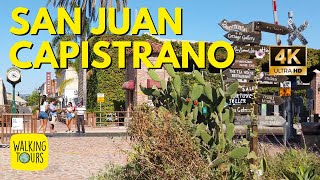 San Juan Capistrano Downtown and Mission Walk | Historic Town | 4K Walking Tour