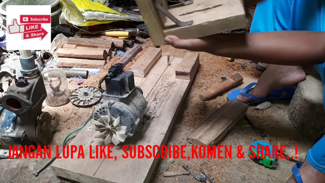 membuat atau merakit mesin bubut kayu  sederhana 