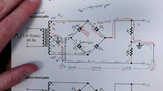 Current flow through a bridge rectifier