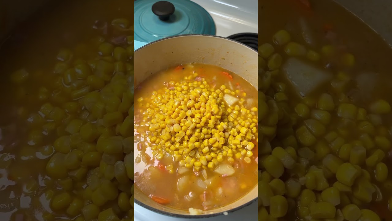 Dinner tonight is potato ham soup. 