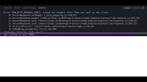 cannot set headers after they are sent to the client.