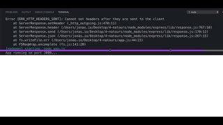 cannot set headers after they are sent to the client.