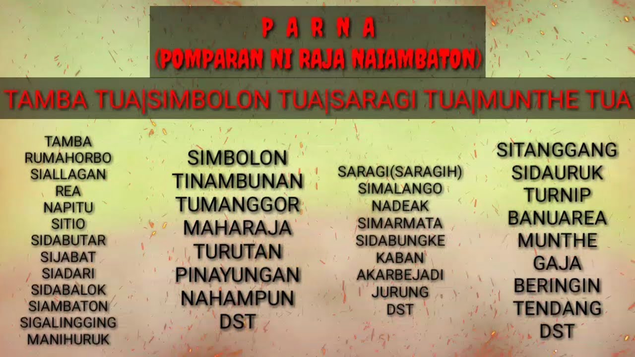Asal usul marga parna Asal usul marga parna