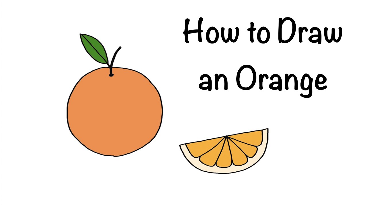 🔴 How to Draw a Whole Orange, Orange Slice Fruit. Drawing Oranges Easy ...