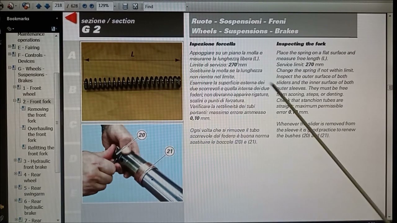 Ducati 749s Front fork service