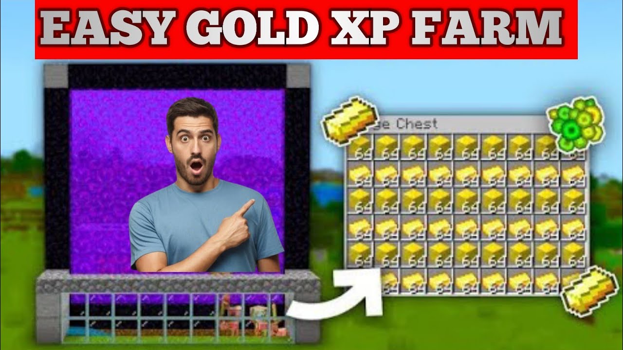 Minecraft Gold XP Farm 1.21 Tutorial in Bedrock! | Minecraft gameplay ...