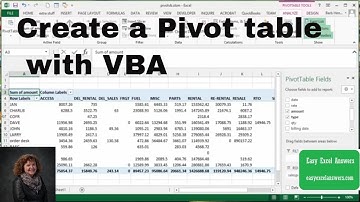 Create a Pivot table with VBA in Excel