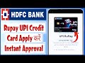 HDFC Rupay UPI Credit Card Apply Online Instant Approval | How to Apply HDFC UPI Rupay Credit Card