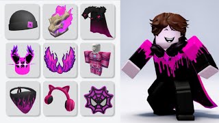 GET 16+ BLACK AND PINK FREE ITEMS & ROBUX!(ACTUALLY ALL STILL WORKS)