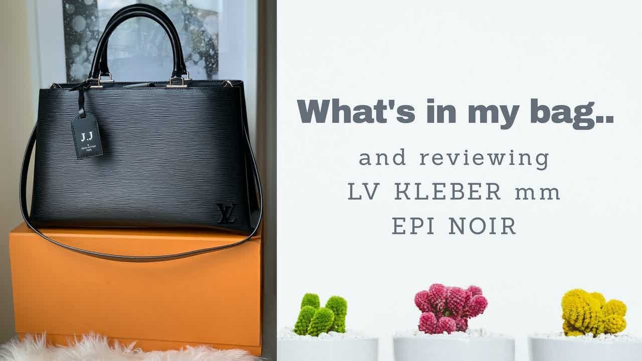 What's in my bag - 2020  reviewing LOUIS VUITTON KLEBER mm EPI NOIR 