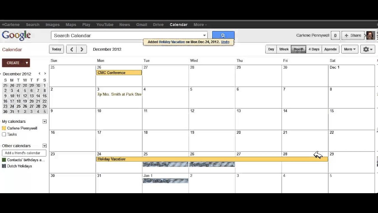 Creating a Multi All Day Event in Google Calendar YouTube