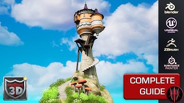 Blender 3 | Unreal Engine 5 | Complete Guide | Witcher 3 | Longlocks Tower Fan Art | Environment