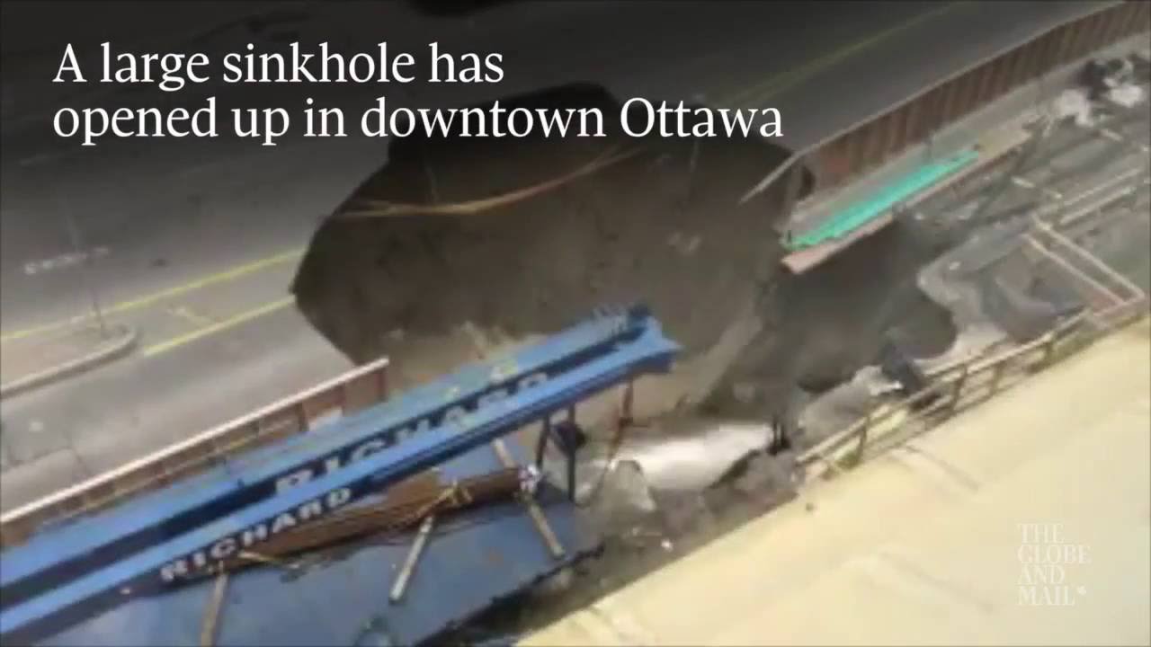 Large sinkhole opens up in downtown Ottawa
