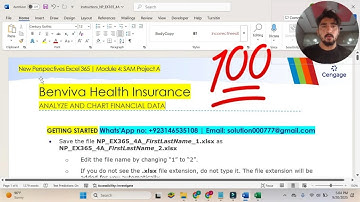 New Perspectives Excel 365 | Module 4: SAM Project A #BenvivaHealthInsurance #excelmodule4