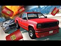 Truck Filled with EXPLOSIVE BARRELS Escapes Police?! - BeamNG Gameplay & Crashes