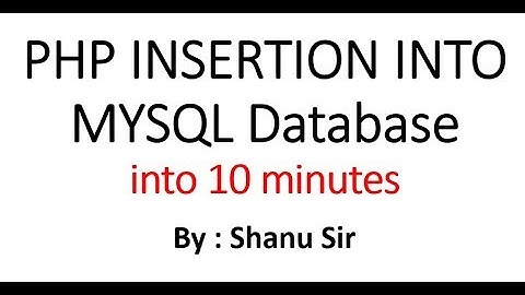PHP Insertion into MYSQL Database