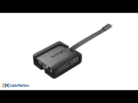 Cable Matters USB C Hub with 4K HDMI, 80W Charging, UHS-II Card Reader, 4X USB, and Gigabit Ethernet