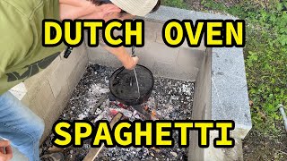 One Pot Spaghetti  Dutch Oven Campfire Cooking