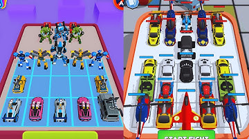 Superhero Car Merge & Battle Vs Merge Robo Max Level Gameplay