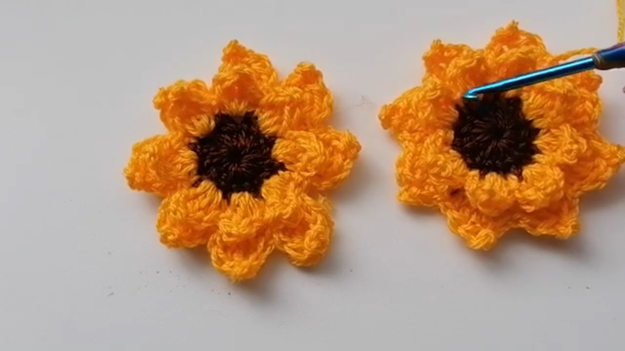 Quick and easy Sunflower by Crochet Nuts - YouTube