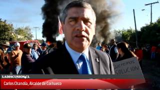 Protestan en Nahueltoro por mala condición del camino