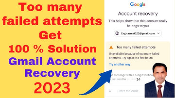 Too many failed attempts Gmail Solution |too many failed attempts problem solution in hindi/Urdu