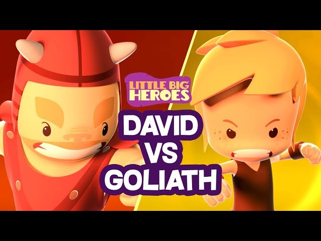 David and Goliath - Bible Stories For Kids - Little Big Heroes - Animated Cartoons class=