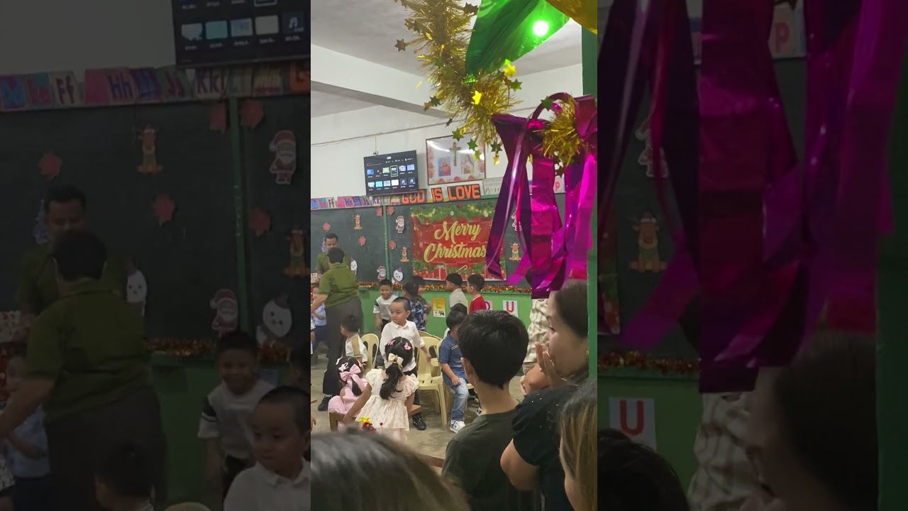 Cj's first christmas party at school thank you st.therese