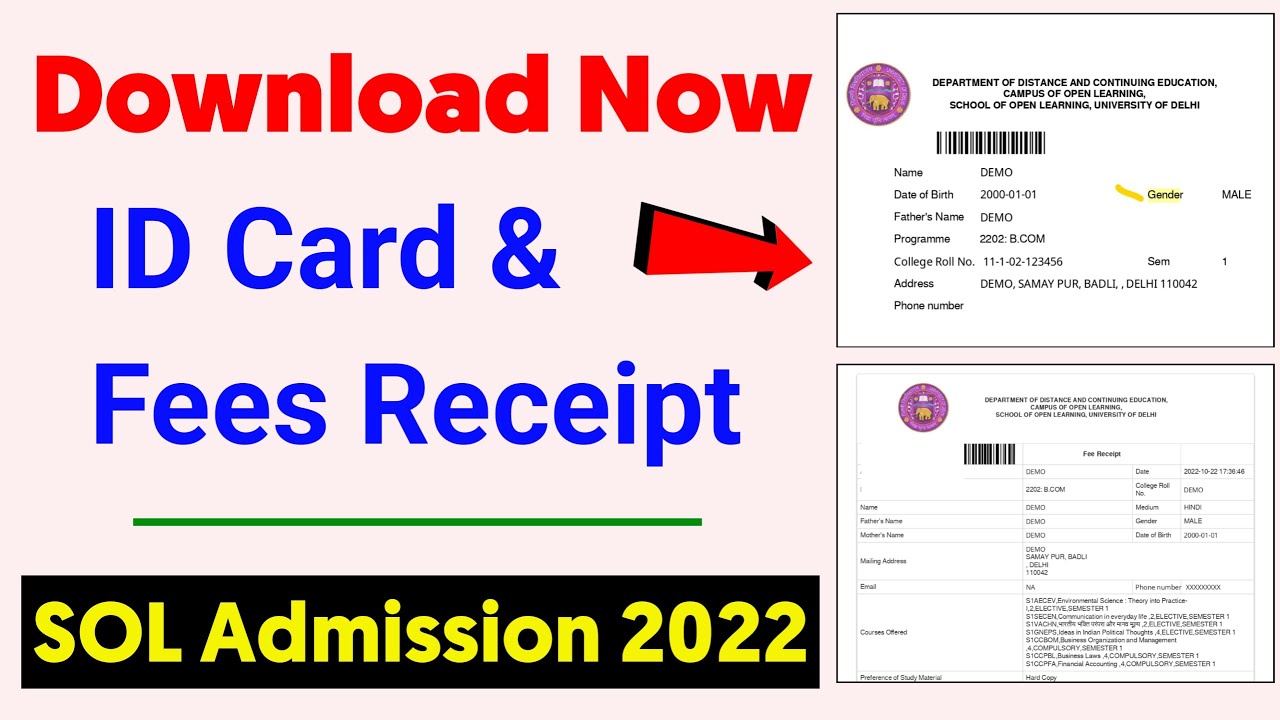 How To Download SOL ID Card Fees Receipt Sol ID Card Kaise Download How To Download SOL ID Card Fees Receipt Sol ID Card Kaise Download