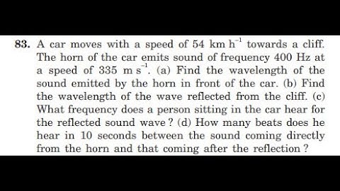 A car moves with a speed of towards a cliff. The horn of the car emits sound of frequency at a speed