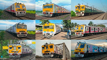 [100 in 1] 😍Unlimited non-stop colorful different model Indian EMU local trains spotting!