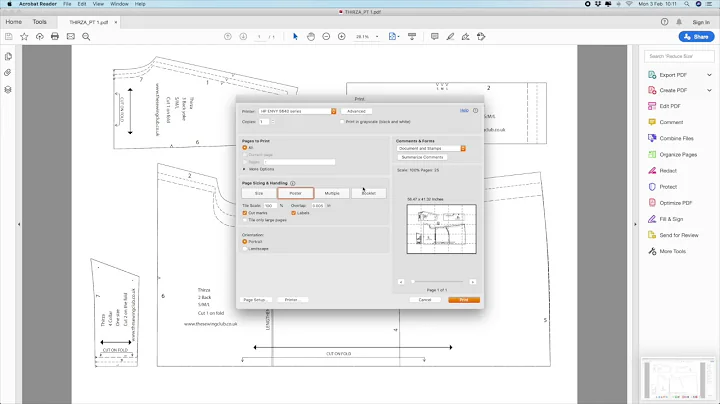 How to print A0 document as A4 tiles with marks using Adobe Acrobat