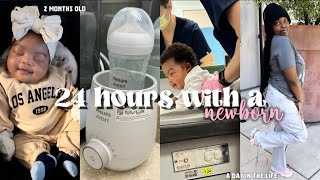 24 REALISTIC HOURS WITH A NEWBORN (2 MONTHS OLD) | FIRST TIME MOM | 2 MONTH CHECK UP