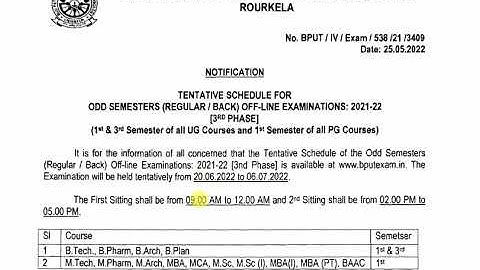 All the Best Dear BPUT students| Examination from 20/06/2022(1st & 3rd SEM)|BPUT Mathematics I & III