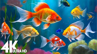 Aquarium 4K VIDEO (ULTRA HD) 🐠 Beautiful Coral Reef Fish - Relaxing Sleep Meditation Music