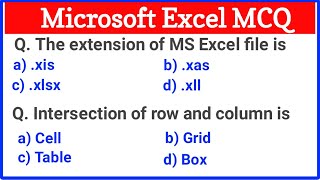Top 50+ MS Excel MCQ Questions and Answers | MS Excel | Microsoft Excel