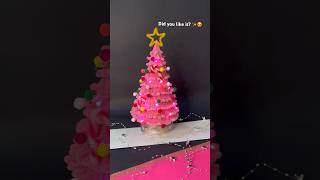 Pink Christmas Tree tutorial 💖😍 #shorts #diy #craft #handmade #tutorial #art #creative #artist