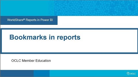 Bookmarks in reports