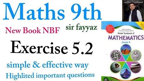 Maths class 9th | chapter 5 | Exercise 5.2 | Linear equation and inequalities  | NBF | ex 5.2