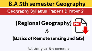 B.A 5th Semester Geography Syllabus || B.A 3rd year 5th sem. ||#b.a #syllabus