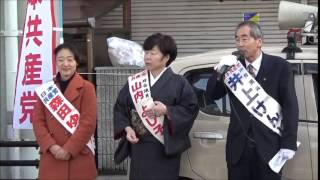 「山内よし子事務所びらき・街頭演説会」での訴え(2月28日)
