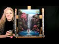 Learn How to Paint "WATERFALL OASIS" with Acrylic - Paint & Sip at Home - Fun Step by Step Tutorial