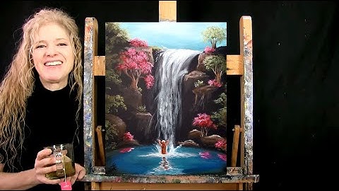 Learn How to Paint "WATERFALL OASIS" with Acrylic - Paint & Sip at Home - Fun Step by Step Tutorial