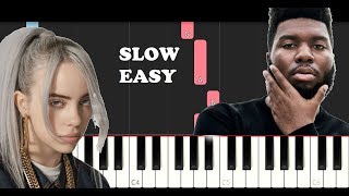 Video thumbnail of "Billie Eilish - Lovely ft Khalid - 13 Reasons Why 2 (SLOW EASY PIANO TUTORIAL)"
