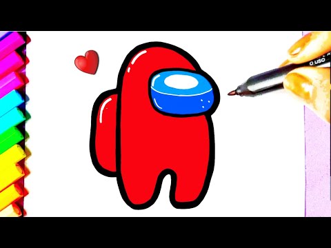 Como desenhar Among us passo a passo Fácil e Rápido ❤ Desenhos fofo Kawaii  - Desenhos para Desenhar 