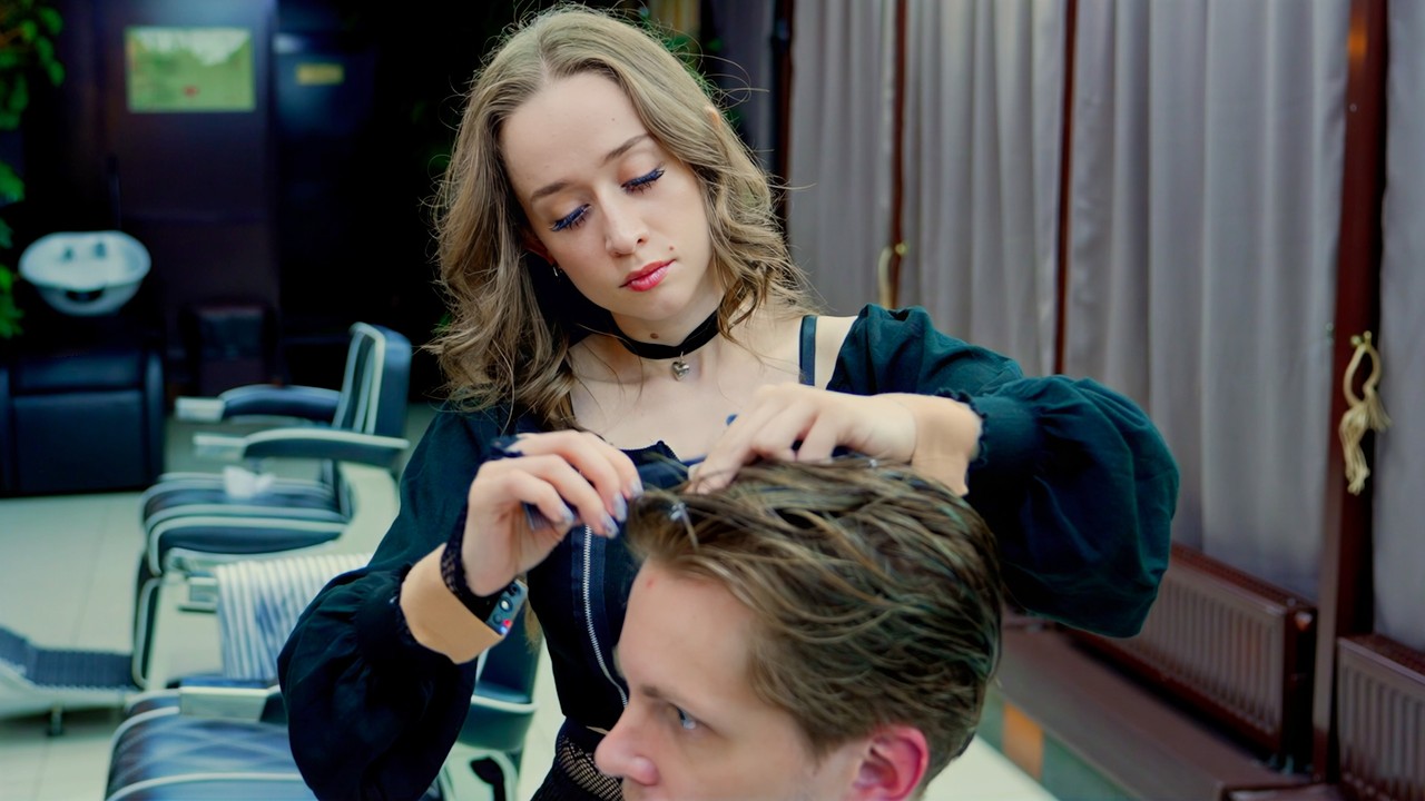 💈(ASMR) Russian Female Barber Takes Grooming to the Next Level – Full Haircut That Melts Stress!